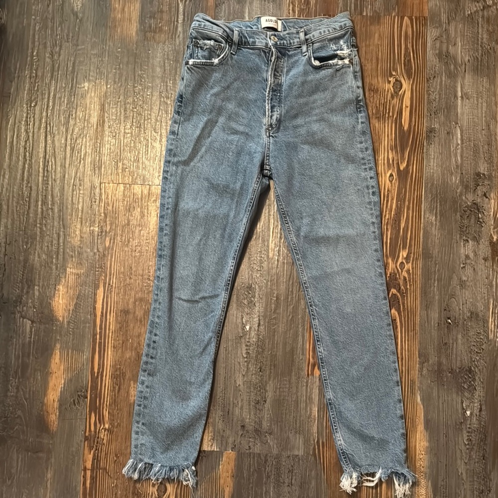 Agolde Blue Ankle Cropped Jeans